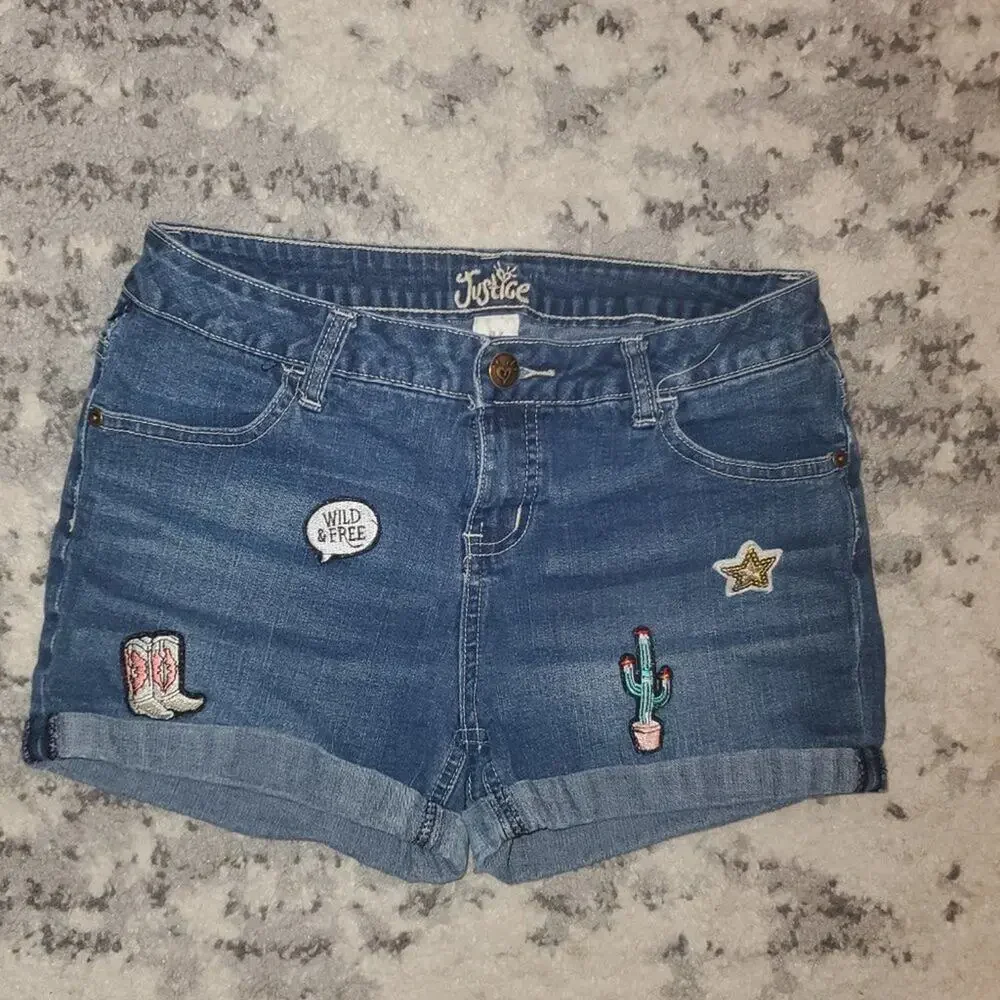 Justice denim shorts